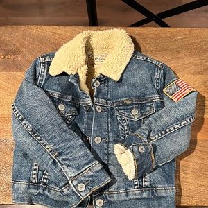 Toddler’s Polo Ralph Lauren Denim Jacket with Sherpa interior and collar